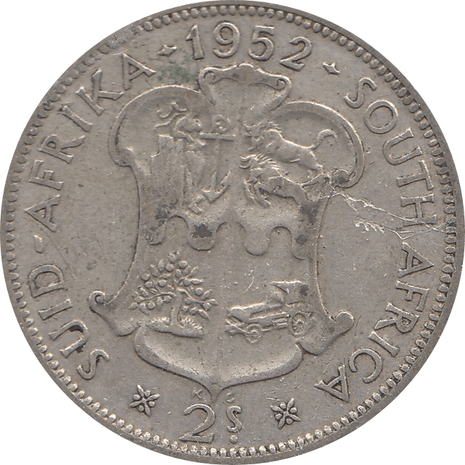 1952 SILVER 2 SHILLINGS SOUTH AFRICA - WORLD SILVER COINS - Cambridgeshire Coins