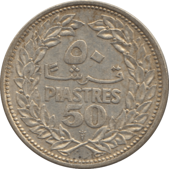 1952 SILVER 50 PIASTRES LEBANON - WORLD SILVER COINS - Cambridgeshire Coins