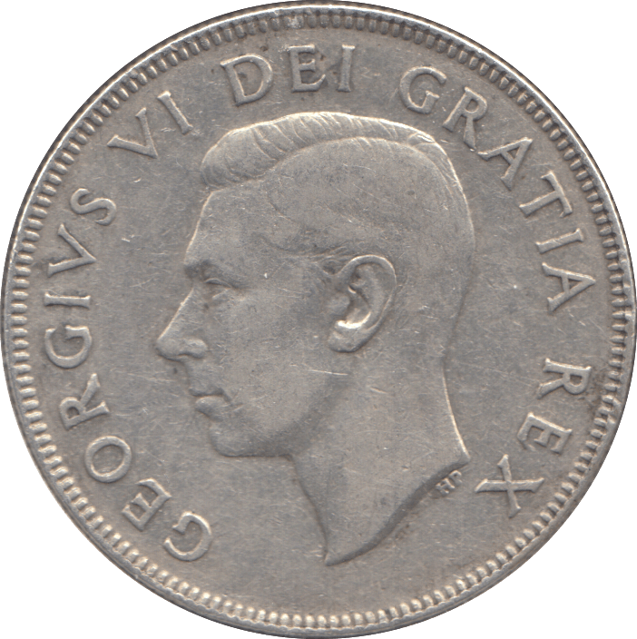 1952 SILVER FIFTY CENTS CANADA - WORLD SILVER COINS - Cambridgeshire Coins