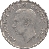 1952 SILVER FIFTY CENTS CANADA - WORLD SILVER COINS - Cambridgeshire Coins