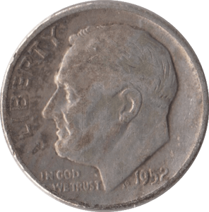 1952 SILVER ONE DIME USA - SILVER WORLD COINS - Cambridgeshire Coins