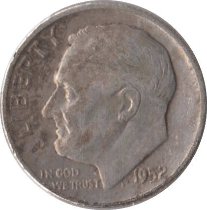 1952 SILVER ONE DIME USA - SILVER WORLD COINS - Cambridgeshire Coins