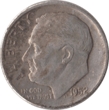 1952 SILVER ONE DIME USA - SILVER WORLD COINS - Cambridgeshire Coins