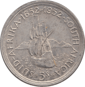 1952 SILVER SOUTH AFRICA 5 SHILLING - SILVER WORLD COINS - Cambridgeshire Coins