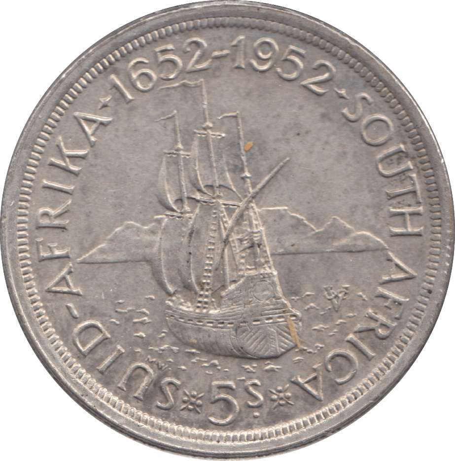 1952 SILVER SOUTH AFRICA 5 SHILLING - SILVER WORLD COINS - Cambridgeshire Coins