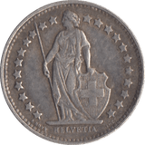 1952 SILVER SWISS 1/2 FRANC - SILVER WORLD COINS - Cambridgeshire Coins