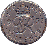 1952 SIXPENCE ( GEF ) B - Sixpence - Cambridgeshire Coins