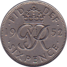 1952 SIXPENCE ( GEF ) - Sixpence - Cambridgeshire Coins
