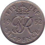 1952 SIXPENCE ( GEF ) - Sixpence - Cambridgeshire Coins