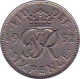 1952 SIXPENCE ( GEF ) - Sixpence - Cambridgeshire Coins