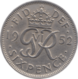 1952 SIXPENCE ( GVF ) 20 - Sixpence - Cambridgeshire Coins