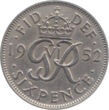 1952 SIXPENCE ( GVF ) 20 - Sixpence - Cambridgeshire Coins