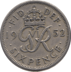 1952 SIXPENCE ( GVF ) 7 - Sixpence - Cambridgeshire Coins