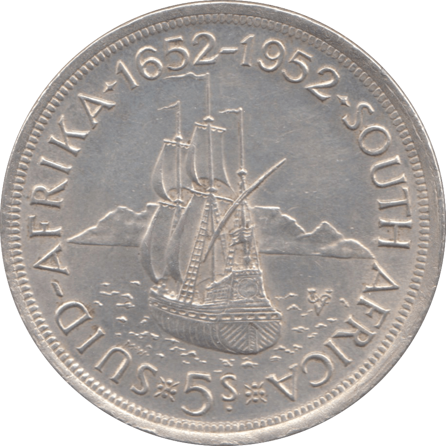 1952 SOUTH AFRICA SILVER 5 SHILLINGS - WORLD COINS - Cambridgeshire Coins