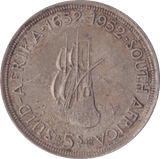 1952 SOUTH AFRICA SILVER FIVE SHILLINGS - SILVER WORLD COINS - Cambridgeshire Coins
