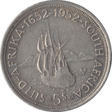 1952 SOUTH AFRICA SILVER FIVE SHILLINGS - SILVER WORLD COINS - Cambridgeshire Coins