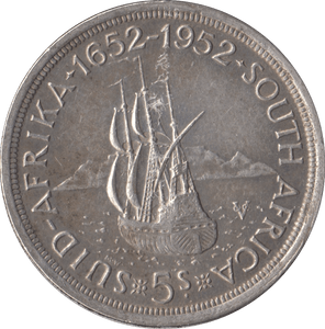 1952 SOUTH AFRICA SILVER FIVE SHILLINGS - SILVER WORLD COINS - Cambridgeshire Coins