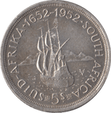 1952 SOUTH AFRICA SILVER FIVE SHILLINGS - SILVER WORLD COINS - Cambridgeshire Coins
