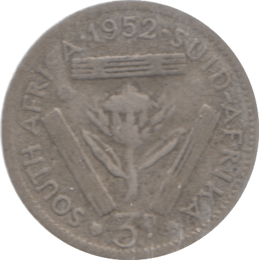 1952 SOUTH AFRICA SILVER THREEPENCE - SILVER WORLD COINS - Cambridgeshire Coins