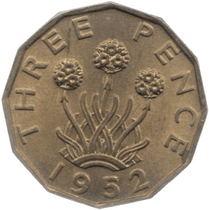 1952 THREEPENCE 2 ( BU ) - Threepence - Cambridgeshire Coins