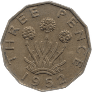 1952 THREEPENCE 2 ( EF ) - Threepence - Cambridgeshire Coins
