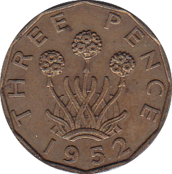 1952 THREEPENCE ( EF ) - Threepence - Cambridgeshire Coins