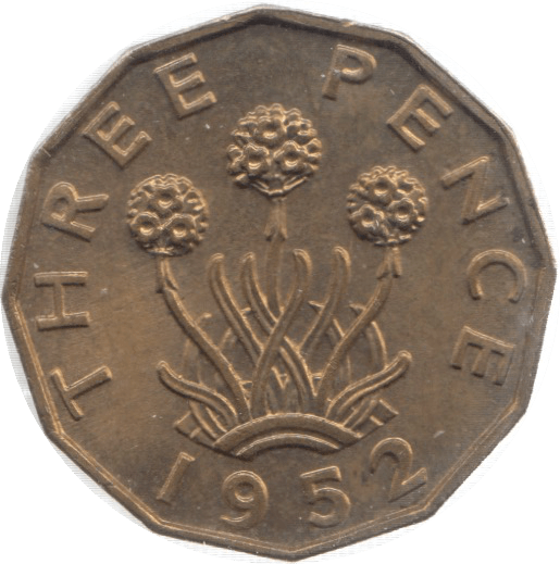 1952 THREEPENCE ( UNC ) 26 - Threepence - Cambridgeshire Coins