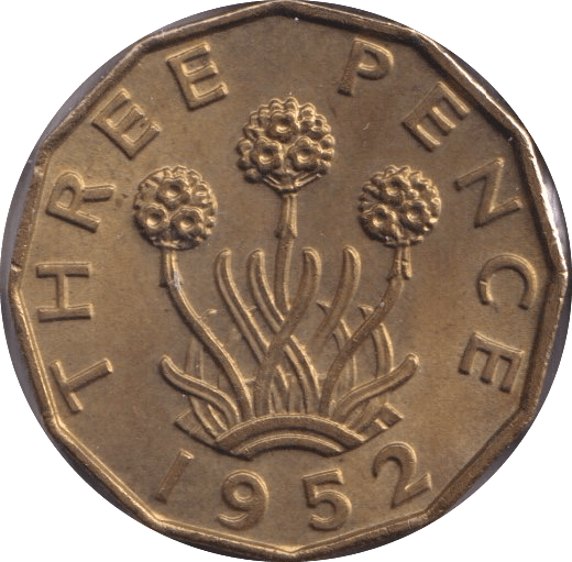 1952 THREEPENCE ( UNC ) 2 - Threepence - Cambridgeshire Coins