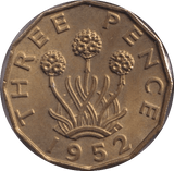 1952 THREEPENCE ( UNC ) 2 - Threepence - Cambridgeshire Coins