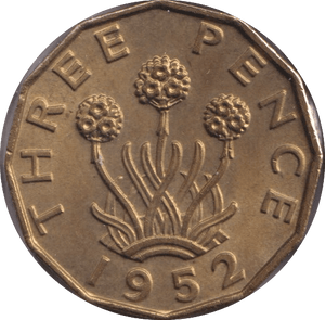 1952 THREEPENCE ( UNC ) - Threepence - Cambridgeshire Coins