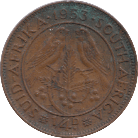 1953 1/4 PENNY SOUTH AFRICA - WORLD COINS - Cambridgeshire Coins