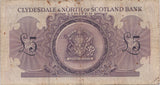 1953 £5 SCOTTISH BANKNOTE CLYDESDALE & NORTH OF SCOTLAND BANK REF SCOT-56 - SCOTTISH BANKNOTES - Cambridgeshire Coins