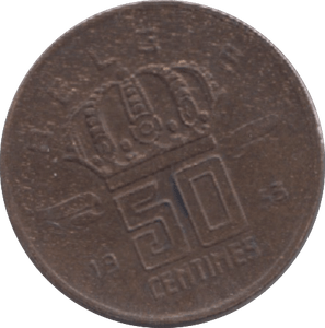 1953 BELGIUM 50 CENTIMES - WORLD COINS - Cambridgeshire Coins