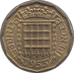 1953 BRASS THREEPENCE ( UNC ) - Threepence - Cambridgeshire Coins