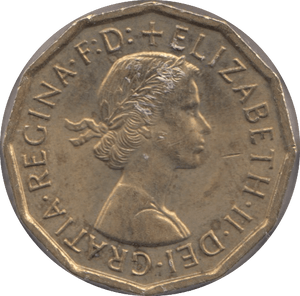 1953 BRASS THREEPENCE ( UNC ) - Threepence - Cambridgeshire Coins