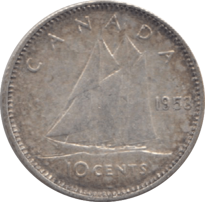 1953 CANADA 10 CENTS - WORLD COINS - Cambridgeshire Coins