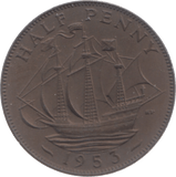 1953 HALFPENNY ( UNC ) - Halfpenny - Cambridgeshire Coins