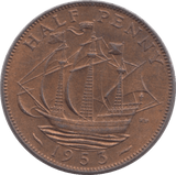 1953 HALFPENNY ( UNC ) - Halfpenny - Cambridgeshire Coins