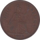1953 PENNY ( VF ) - Penny - Cambridgeshire Coins
