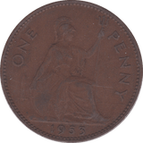 1953 PENNY ( VF ) - Penny - Cambridgeshire Coins