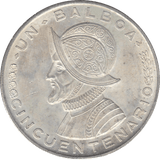 1953 SILVER 1 BALBOA PANAMA A - WORLD SILVER COINS - Cambridgeshire Coins