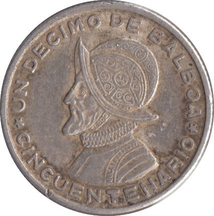 1953 SILVER 1/10 BALBOA PANAMA - WORLD COINS - Cambridgeshire Coins
