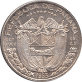 1953 SILVER 2 1/2 BALBOA PANAMA A - WORLD SILVER COINS - Cambridgeshire Coins