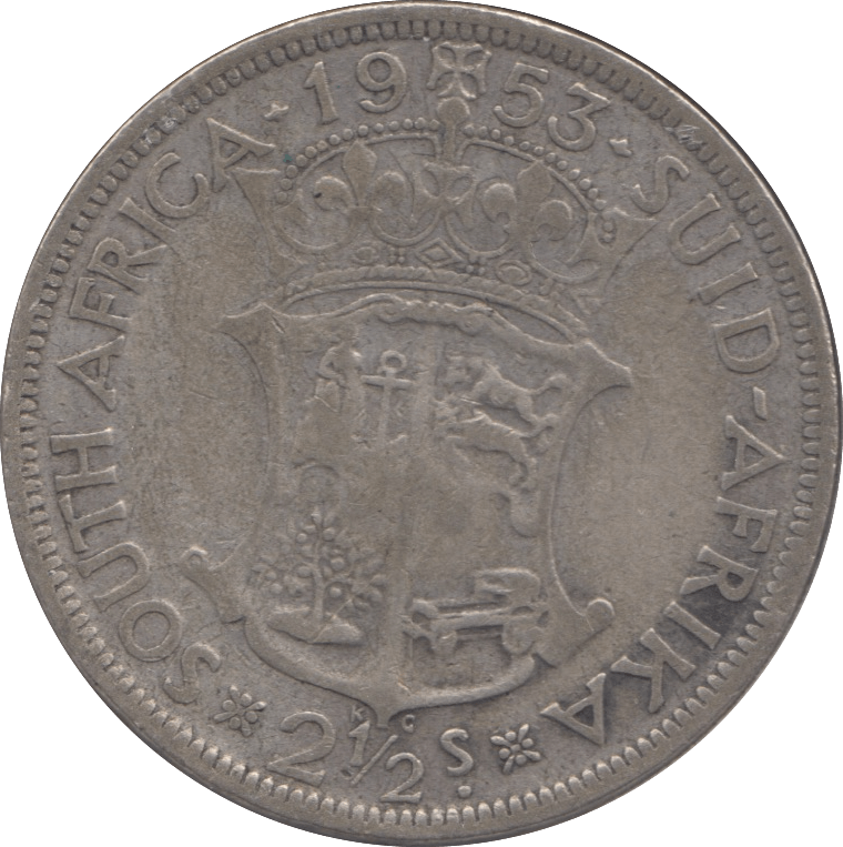 1953 SILVER 2 1/2 SHILLING SOUTH AFRICA - SILVER WORLD COINS - Cambridgeshire Coins