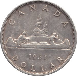 1953 SILVER CANADIAN DOLLAR - SILVER WORLD COINS - Cambridgeshire Coins