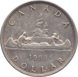 1953 SILVER CANADIAN DOLLAR - SILVER WORLD COINS - Cambridgeshire Coins