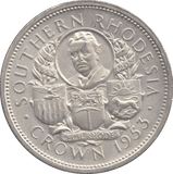 1953 SILVER CROWN SOUTHERN RHODESIA - SILVER WORLD COINS - Cambridgeshire Coins