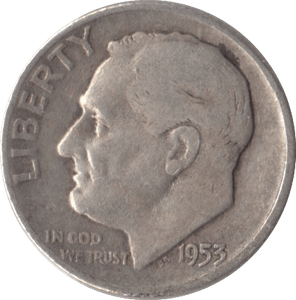 1953 SILVER ONE DIME USA - SILVER WORLD COINS - Cambridgeshire Coins