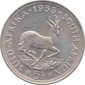1953 SOUTH AFRICA SILVER 5 SHILLINGS - WORLD COINS - Cambridgeshire Coins