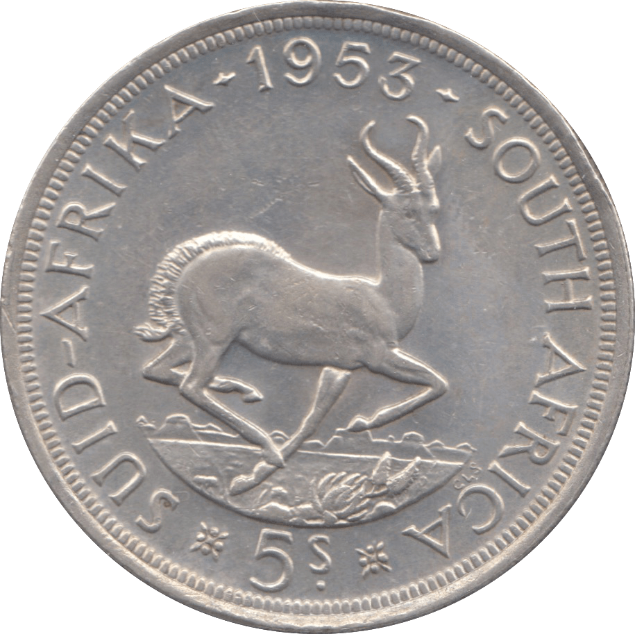 1953 SOUTH AFRICA SILVER 5 SHILLINGS - WORLD COINS - Cambridgeshire Coins